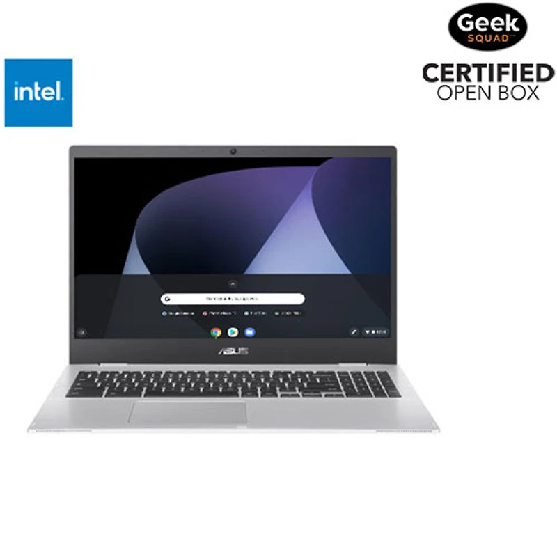 Open Box - ASUS CX1 15.6" Chromebook - Silver (Intel Celeron N4500/64GB eMMc/8GB RAM/ChromeOS)