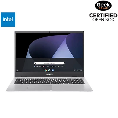 Open Box - ASUS CX1 15.6" Chromebook - Silver (Intel Celeron N4500/64GB eMMc/8GB RAM/ChromeOS)