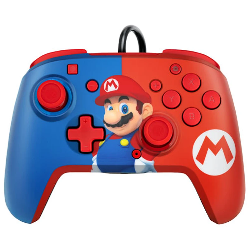 Super Mario Airlite Wired Headset & Rematch Wired Controller Bundle for Switch - Blue/Red