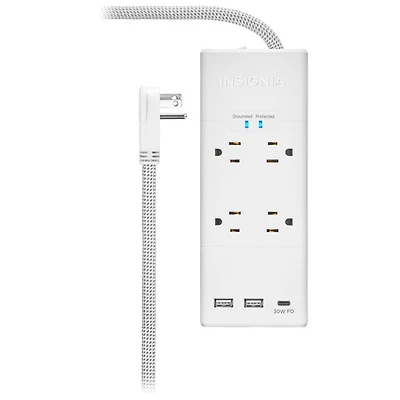 Insignia 4-Outlet 3-USB Surge Protector - Only at Best Buy