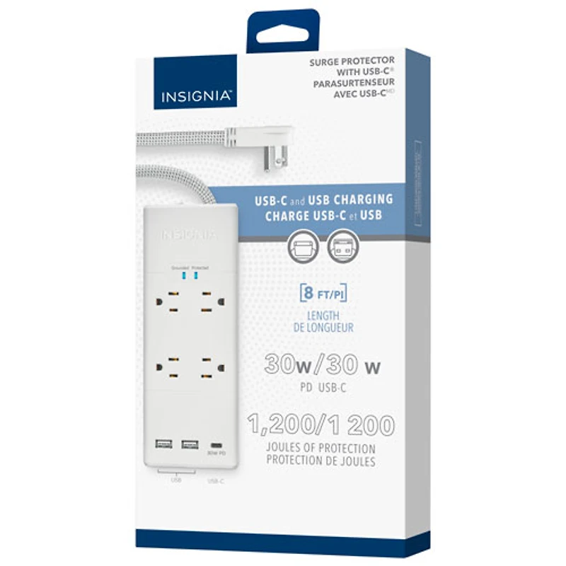 Insignia 4-Outlet 3-USB Surge Protector - Only at Best Buy