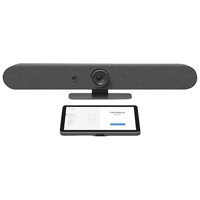 Ensemble avec caméra de visioconférence Ultra HD 4K Rally Bar de Logitech et contrôleur tactile Tap IP
