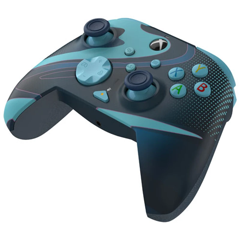 Manette avec fil REMATCH Glow de PDP pour Xbox Series X/S/Xbox One/PC - Bleu