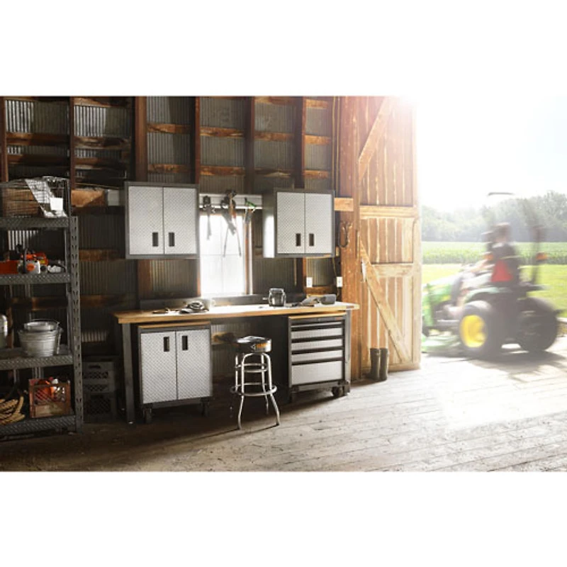 Gladiator Heavy Duty Welded Steel Modular GearBox Cabinet (GAGB272DLG) - Silver Tread