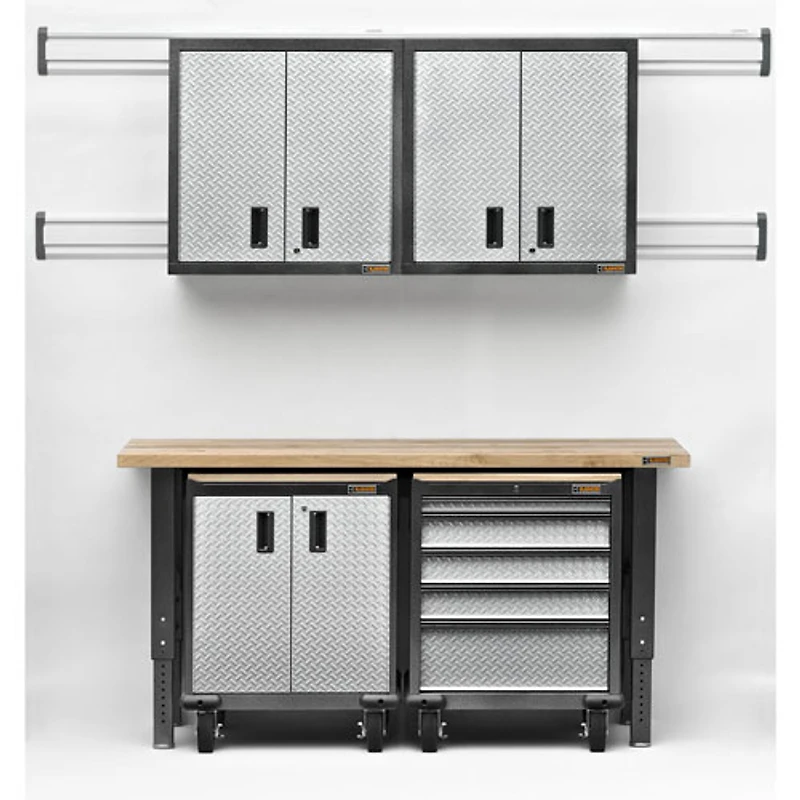 Gladiator Heavy Duty Welded Steel Modular GearBox Cabinet (GAGB272DLG) - Silver Tread