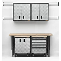 Gladiator Heavy Duty Welded Steel Modular GearBox Cabinet (GAGB272DLG) - Silver Tread