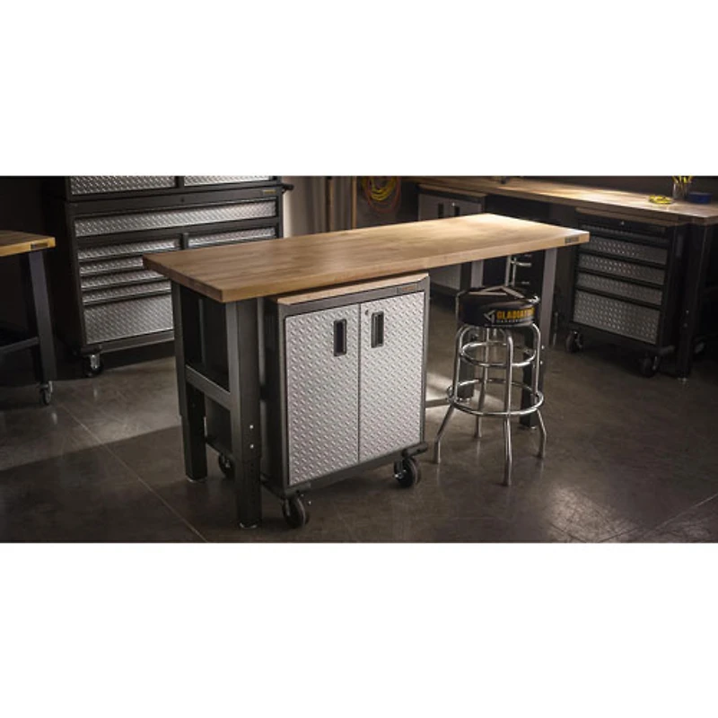 Gladiator Heavy Duty Welded Steel Modular GearBox Cabinet (GAGB272DLG) - Silver Tread