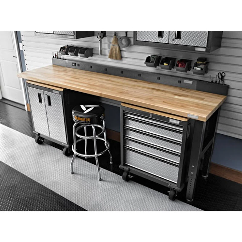 Gladiator Heavy Duty Welded Steel Modular GearBox Cabinet (GAGB272DLG) - Silver Tread