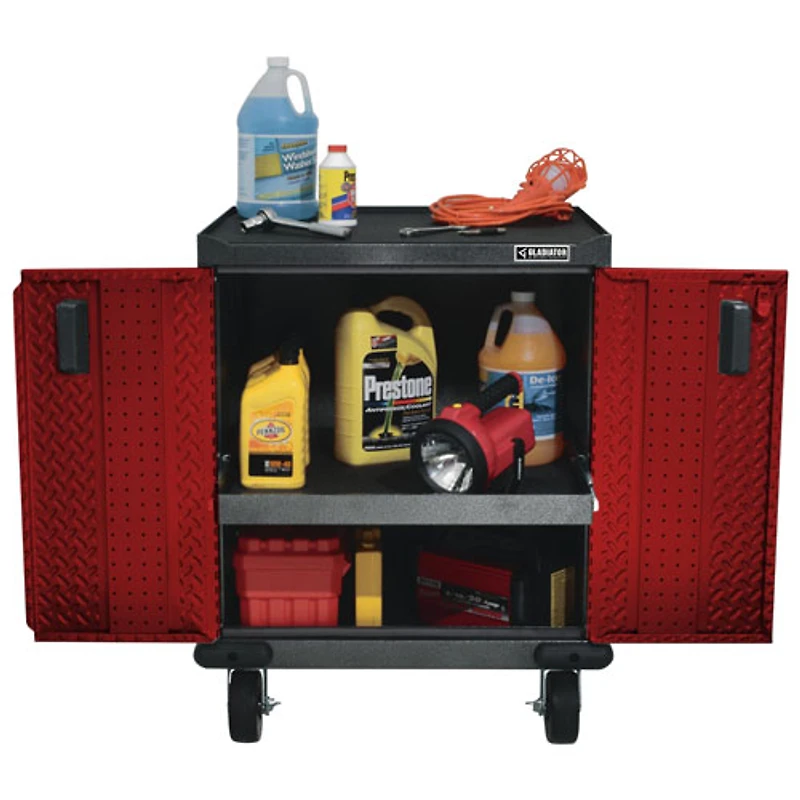 Gladiator Heavy Duty Welded Steel Storage Cabinet (GATB302DDR) - Red Tread