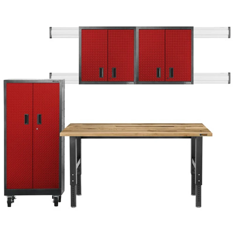 Gladiator Heavy Duty Welded Steel Storage Cabinet (GATB302DDR) - Red Tread