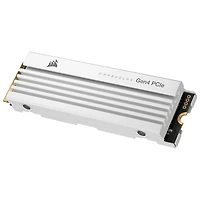 Disque SSD interne MP600 Pro LPX 2 To NVMe PCI-e (4e gén.) avec dissipateur thermique de Corsair - Optimisé pour la PS5 - Blanc