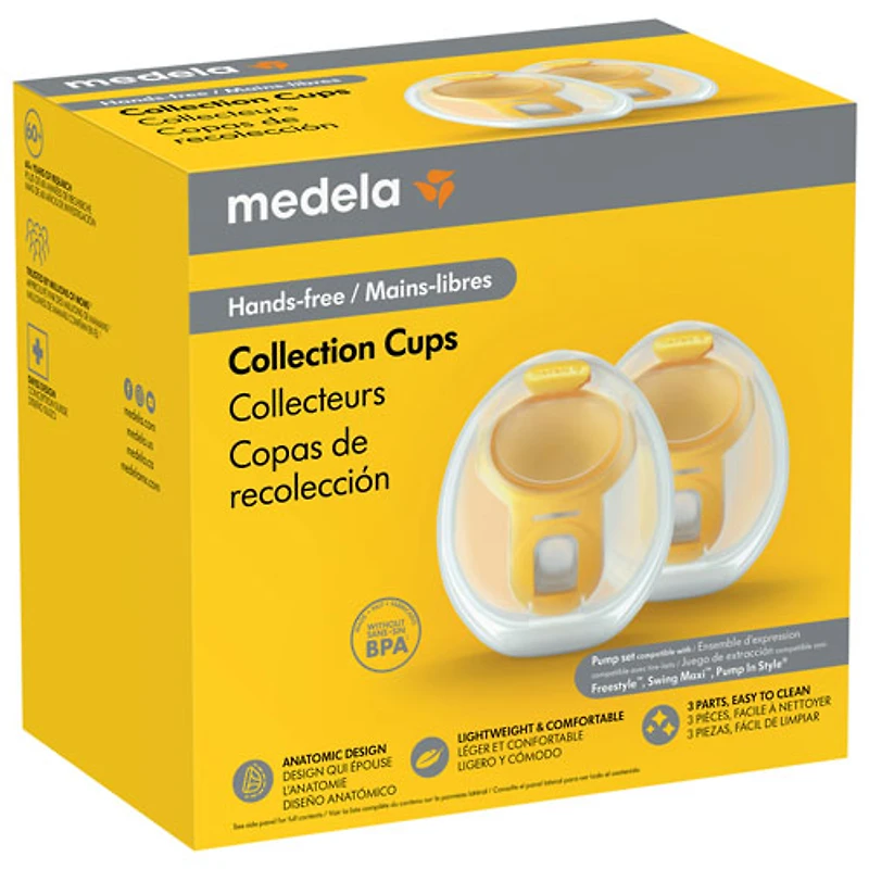 Medela Hands-free Collection Cups for Freestyle Flex, Pump in Style & Swing Maxi Electric Breast Pumps
