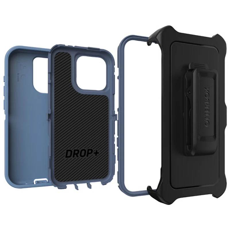 Étui rigide ajusté Defender d'OtterBox pour iPhone 15 Pro - Bleu