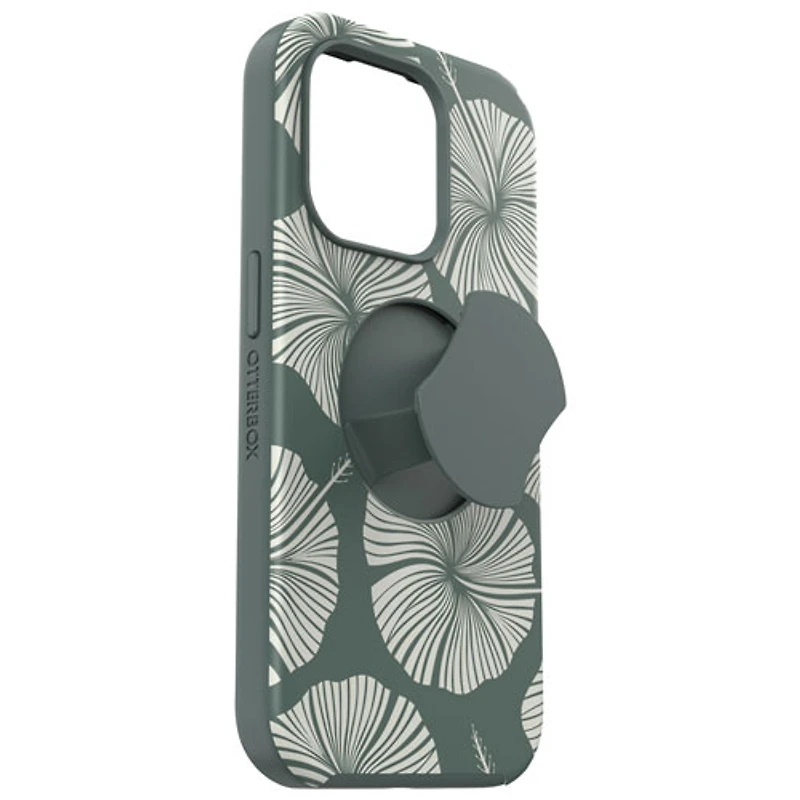 OtterBox OtterGrip Symmetry Fitted Hard Shell Case with MagSafe for iPhone 15 Pro - Green Leaf