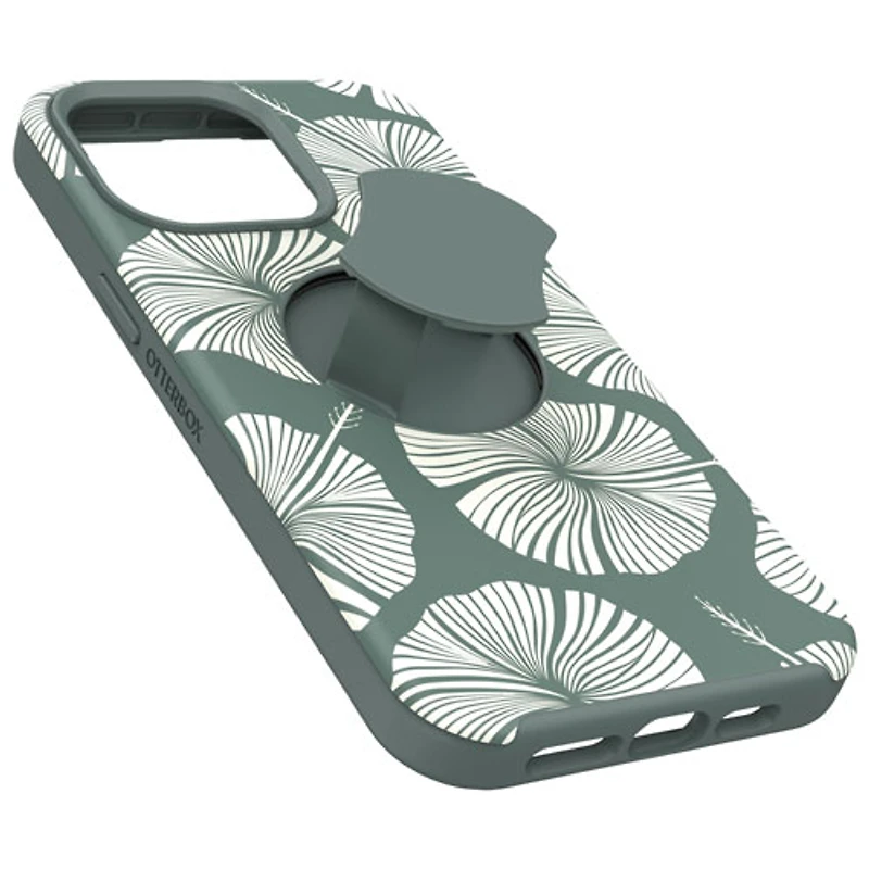 Étui rigide ajusté OtterGrip Symmetry d'OtterBox avec MagSafe pour iPhone 15 Pro Max - Feuille verte