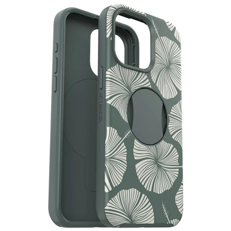 Étui rigide ajusté OtterGrip Symmetry d'OtterBox avec MagSafe pour iPhone 15 Pro Max - Feuille verte