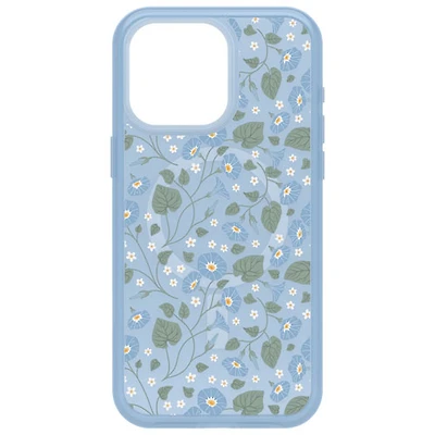 Étui rigide ajusté Symmetry d'OtterBox avec MagSafe pour iPhone 15 Pro Max - Bleu/Floral