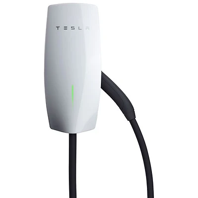 Tesla - Chargeur de véhicule électrique câblé à connecteur mural - Jusqu'à 48 A - 24 pi - Blanc