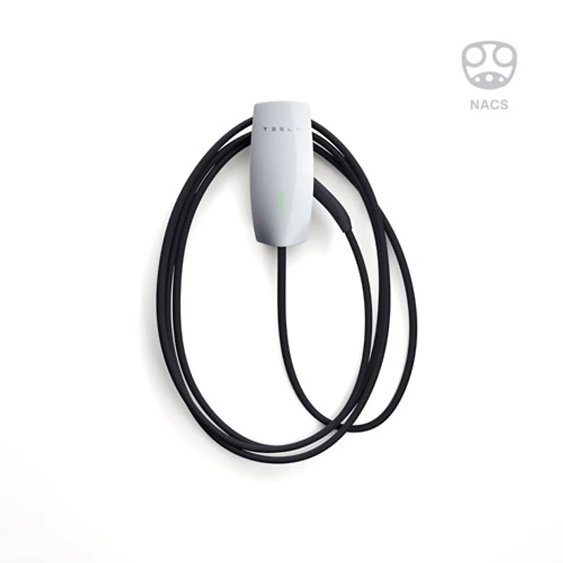 Tesla - Wall Connector Hardwired Electric Vehicle (EV) Charger - up to 48A - 24' – White
