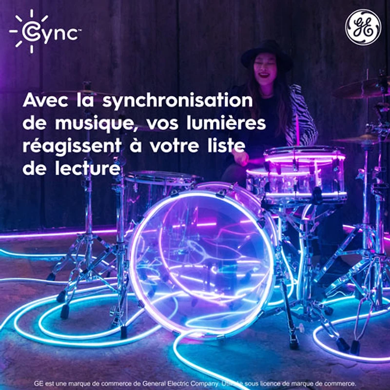 Bande lumineuse intelligente à effets dynamiques en forme de néon de 3 m (10 pi) Cync de GE