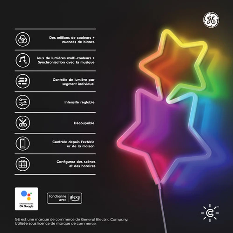 Bande lumineuse intelligente à effets dynamiques en forme de néon de 3 m (10 pi) Cync de GE