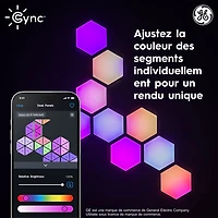 Panneaux lumineux hexagonaux à effets dynamiques Cync de GE - Trousse d'extension - 5 panneaux