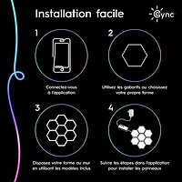 Panneaux lumineux hexagonaux à effets dynamiques Cync de GE - Trousse d'extension - 5 panneaux