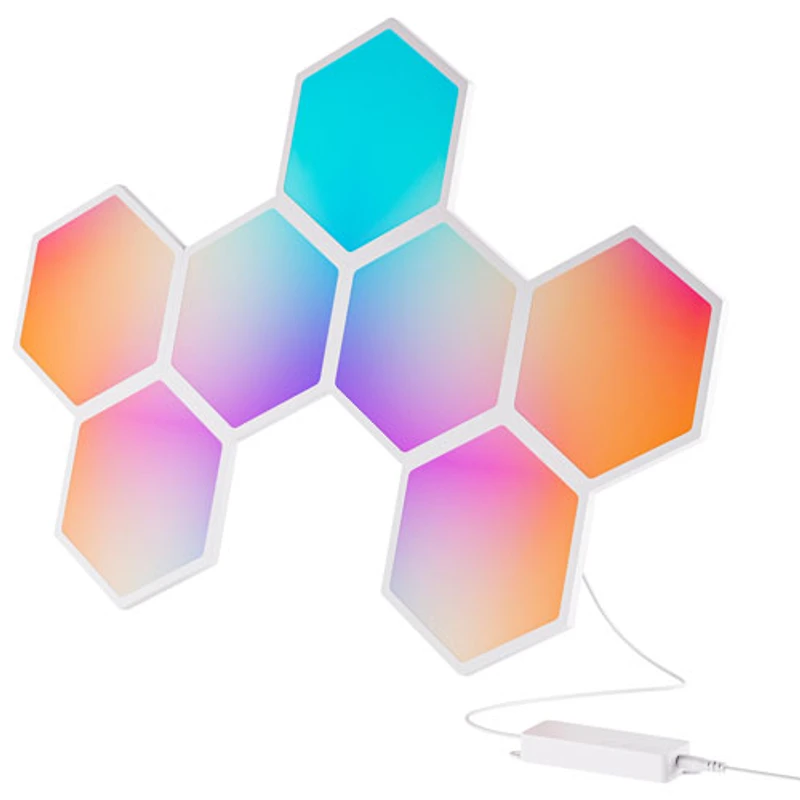 Panneaux lumineux hexagonaux à effets dynamiques Cync de GE - Trousse intelligente - 7 panneaux