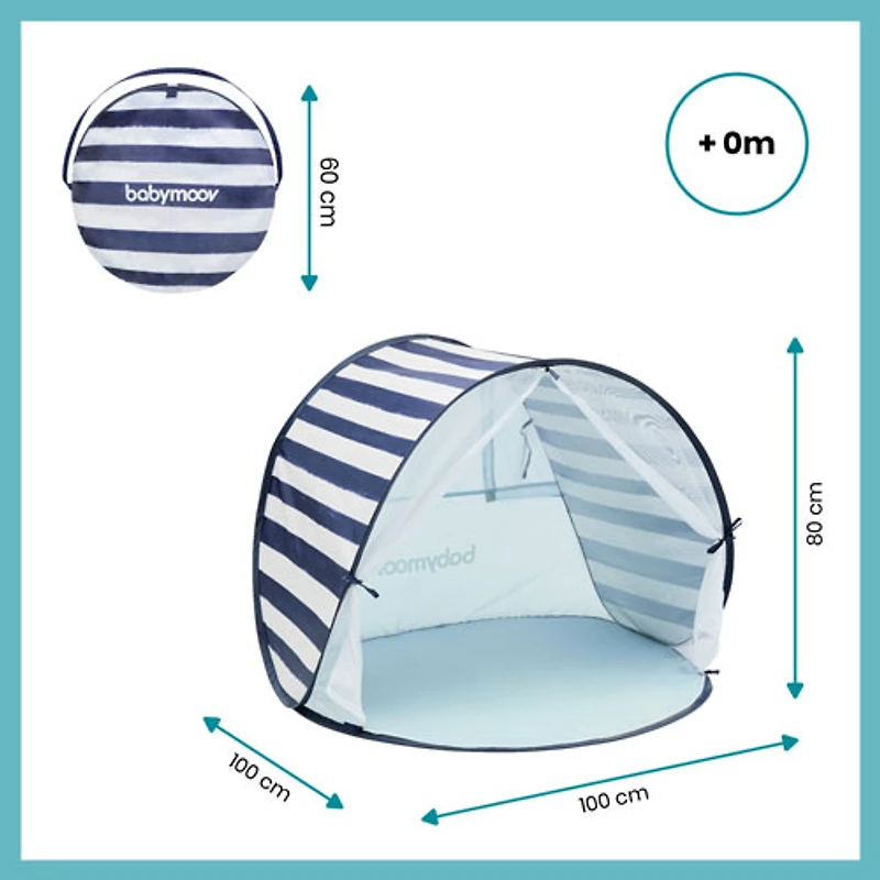 Tente de jeu de voyage anti-UV de Babymoov - Bleu marine