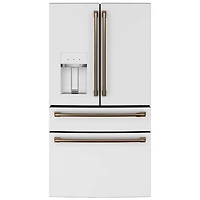 Boîte ouverte - Réfrigérateur à deux portes 27,8 pi³ 36 po avec distributeur d'eau/glace de Café (CVE28DP4NW2) - Blanc mat - Parfait état