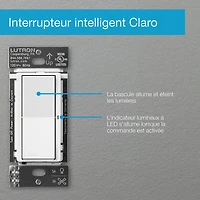 Interrupteur intelligent Claro de Lutron pour éclairage intelligent Caséta (DVRF-5NS-WH-RC)