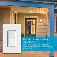 Interrupteur intelligent Claro de Lutron pour éclairage intelligent Caséta (DVRF-5NS-WH-RC)