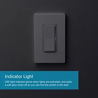Interrupteur intelligent Claro de Lutron pour éclairage intelligent Caséta (DVRF-5NS-WH-RC)