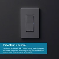 Interrupteur intelligent Claro de Lutron pour éclairage intelligent Caséta (DVRF-5NS-WH-RC)