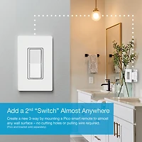 Interrupteur intelligent Claro de Lutron pour éclairage intelligent Caséta (DVRF-5NS-WH-RC)