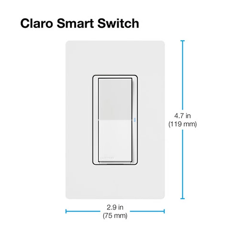 Interrupteur intelligent Claro de Lutron pour éclairage intelligent Caséta (DVRF-5NS-WH-RC)