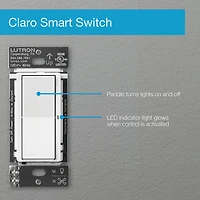 Interrupteur intelligent Claro de Lutron pour éclairage intelligent Caséta (DVRF-5NS-WH-RC)