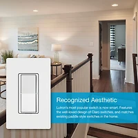Interrupteur intelligent Claro de Lutron pour éclairage intelligent Caséta (DVRF-5NS-WH-RC)