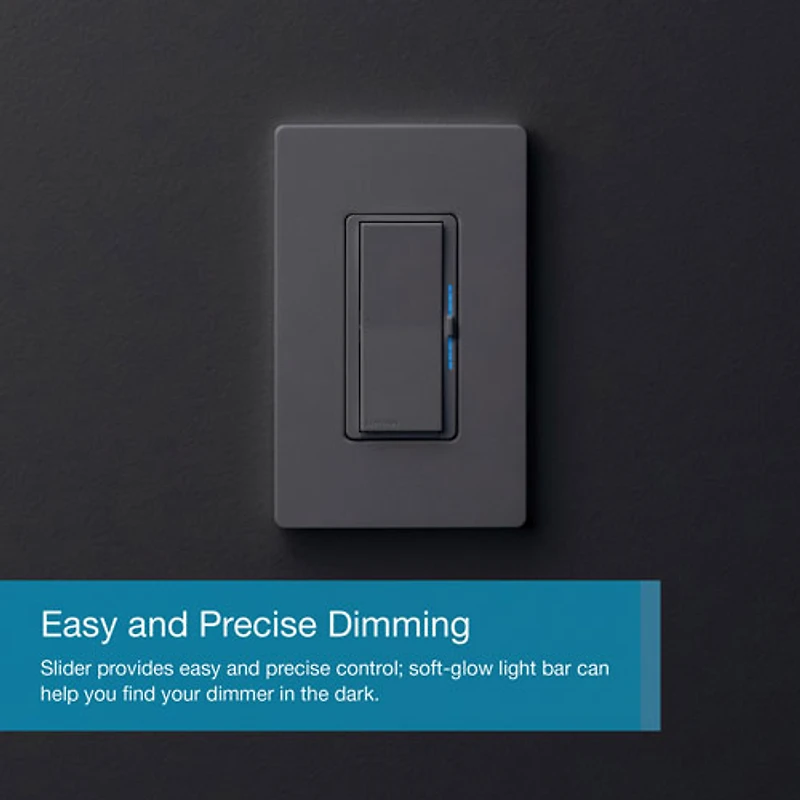 Trousse de départ à gradateur intelligent Diva de Lutron pour éclairage intelligent Caséta (DVRF-BDG-1D-C)