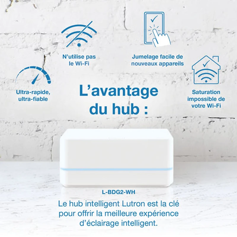 Trousse de départ à gradateur intelligent Diva de Lutron pour éclairage intelligent Caséta (DVRF-BDG-1D-C)