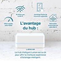 Trousse de départ à gradateur intelligent Diva de Lutron pour éclairage intelligent Caséta (DVRF-BDG-1D-C)