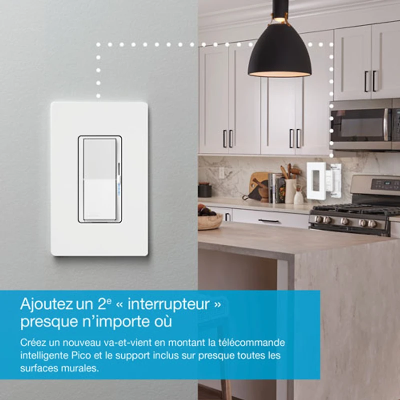 Trousse de départ à gradateur intelligent Diva de Lutron pour éclairage intelligent Caséta (DVRF-BDG-1D-C)