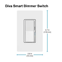 Trousse de départ à gradateur intelligent Diva de Lutron pour éclairage intelligent Caséta (DVRF-BDG-1D-C)