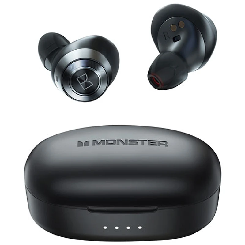 Écouteurs boutons 100 % sans fil Achieve 100 Airlinks de Monster - Noir/Argenté