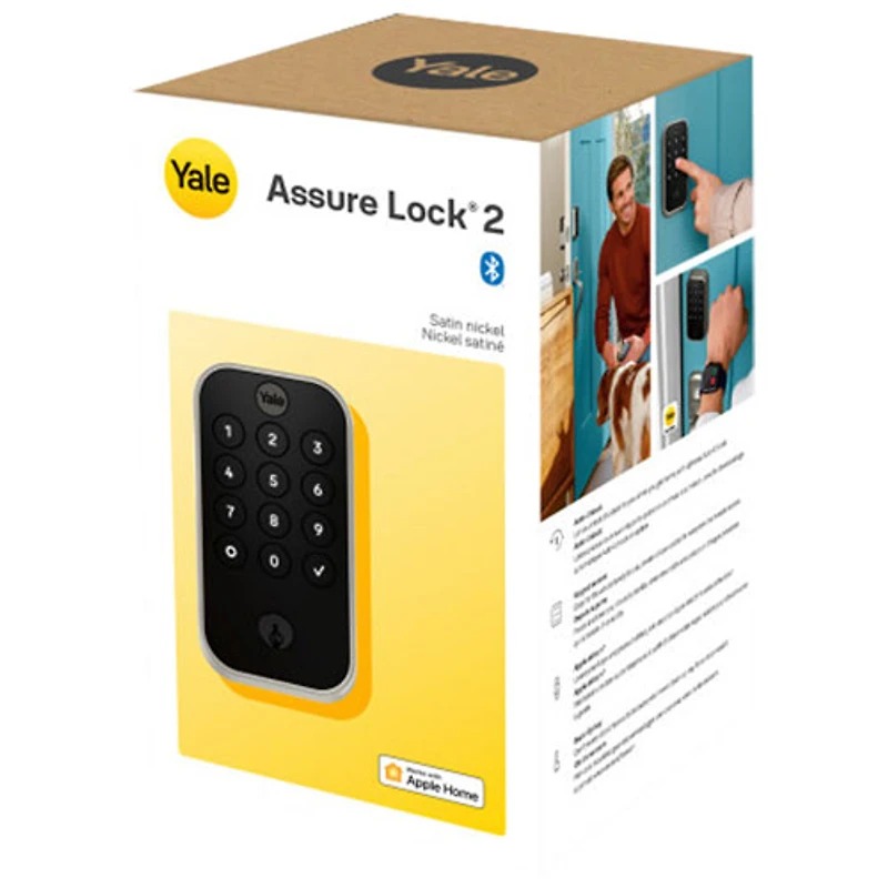 Serrure intelligente Bluetooth Assure Lock 2 avec pavé numérique et serrure de Yale - Nickel satiné