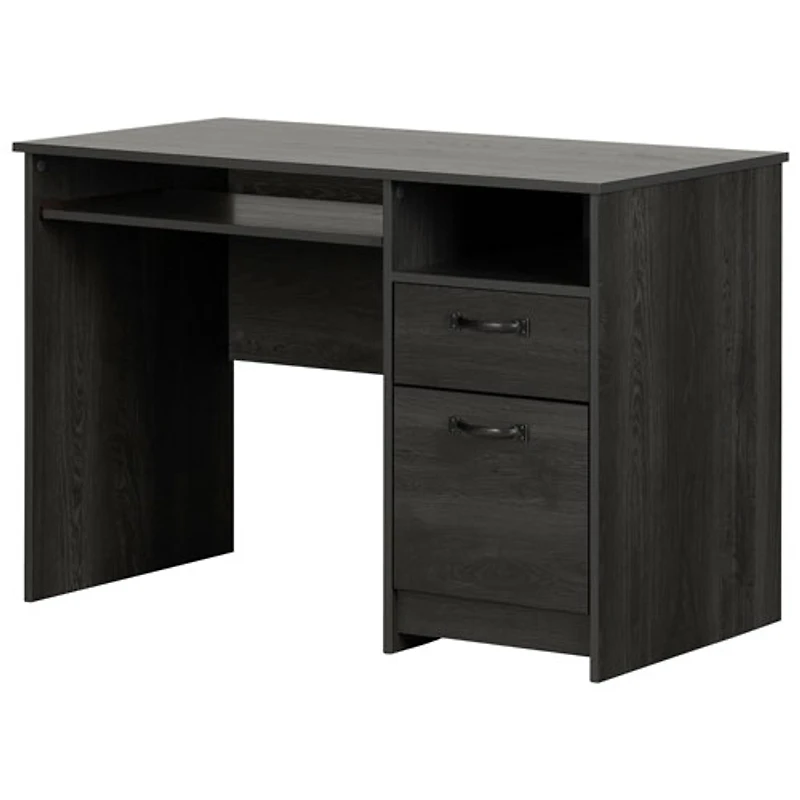 South Shore Tassio Rectangular 45" Ergonomic Computer Desk with Keyboard Tray - Grey Oak