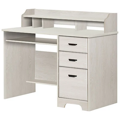 Bureau d'ordinateur ergonomique rectangulaire de 45 po de large Versa de South Shore avec huche - Chêne hivernal