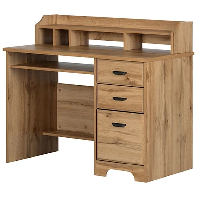 Bureau d'ordinateur ergonomique rectangulaire de 45 po de large Versa de South Shore avec huche - Chêne nordique