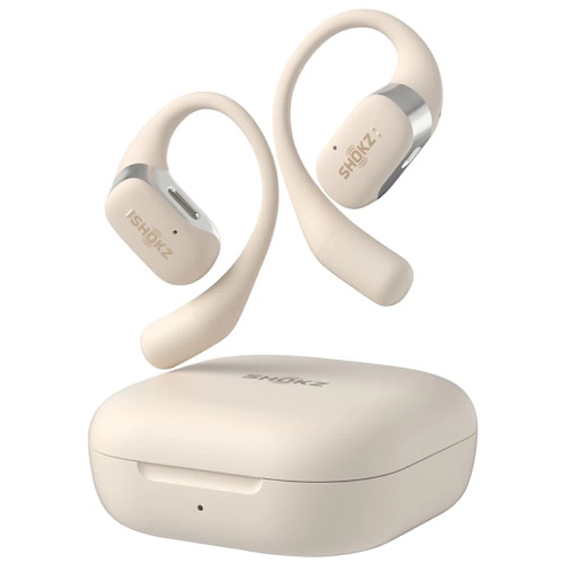 Écouteurs ouverts 100 % sans fil OpenFit de Shokz - Beige