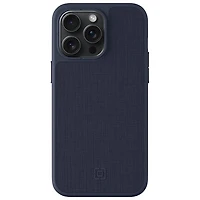 Incipio Cru Leather Fitted Hard Shell Case with MagSafe for iPhone 15 Pro Max - Navy - Only at Best Buy